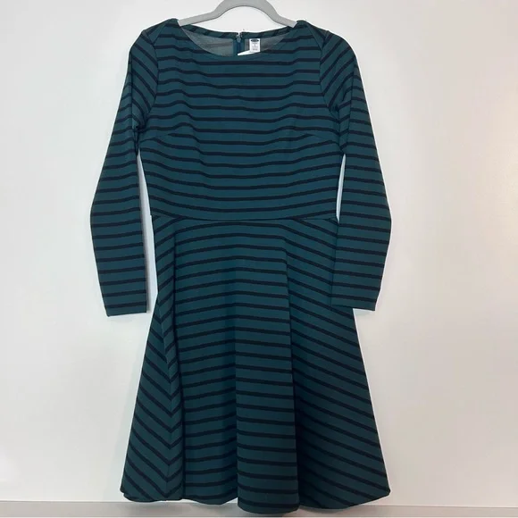 Old Navy Green & Black Striped Long Sleeve Short Dress - NWT - Size Small - Picture 2 of 7
